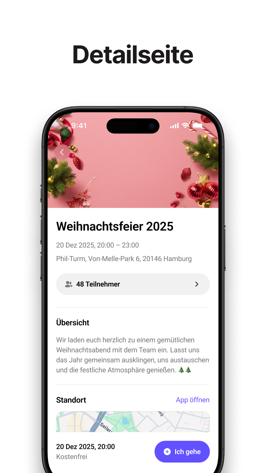 App Screenshot: Detailseite
